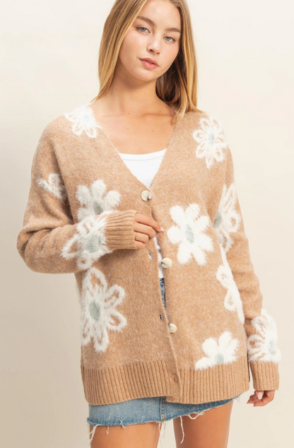 Flower Sweater Cardigan (3 Colors)