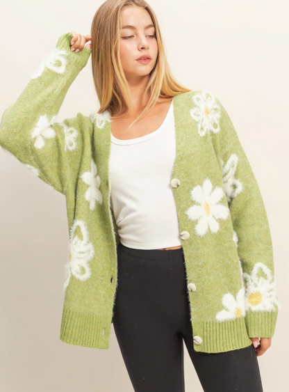 Flower Sweater Cardigan (3 Colors)