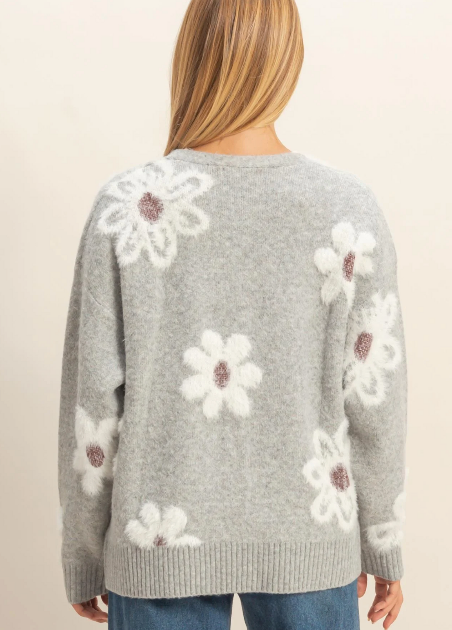 Flower Sweater Cardigan (3 Colors)