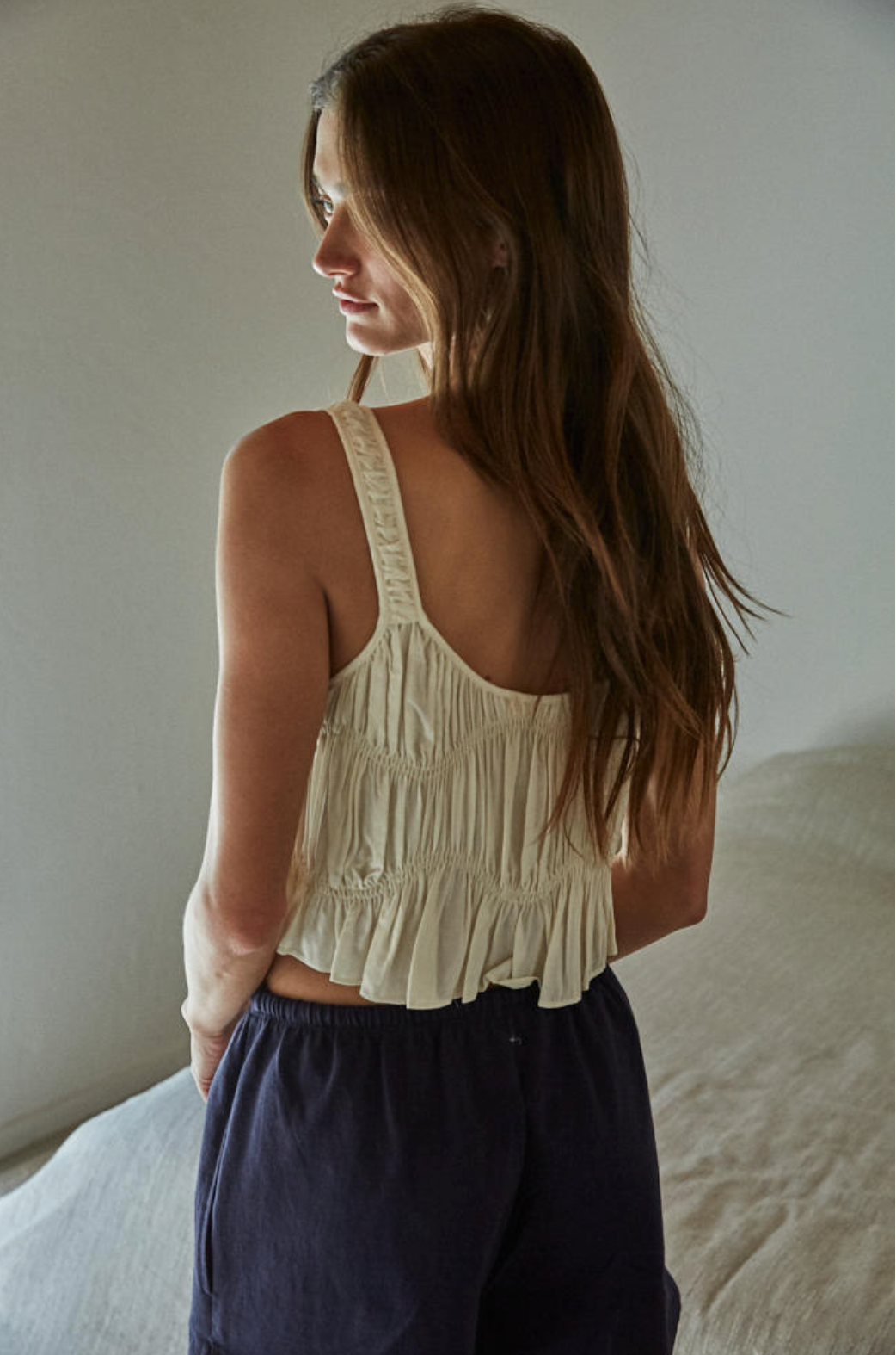 Ruched Peplum Tank (Two Colors)