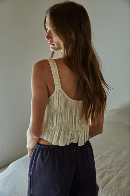 Ruched Peplum Tank (Two Colors)