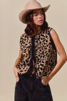 Robin Leopard Sherpa Vest