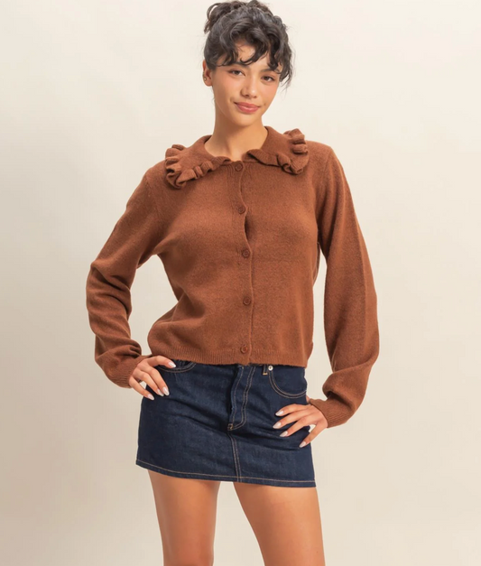 Tatiana Ruffle Collar Cardigan
