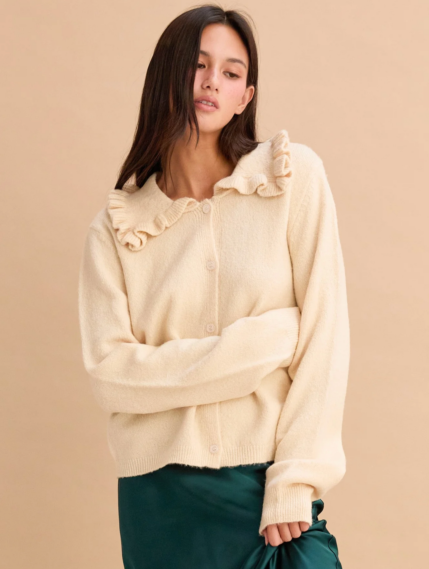 Tatiana Ruffle Collar Cardigan