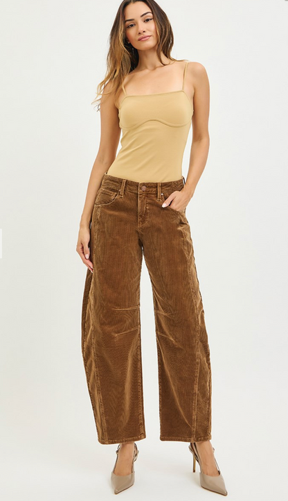 Teddy Corduroy Barrel Jeans
