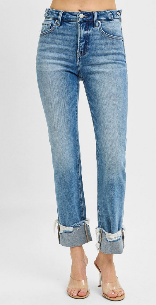 Netti Crop Straight Cuffed Jean