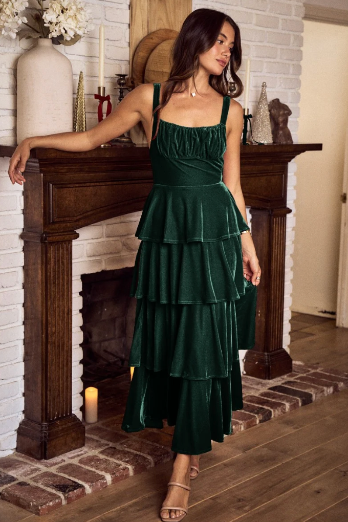 Velvet Holiday Maxi Dress Red / Large Velvet Holiday Maxi Dress Red / Large