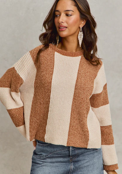 Chenille Stripe Sweater