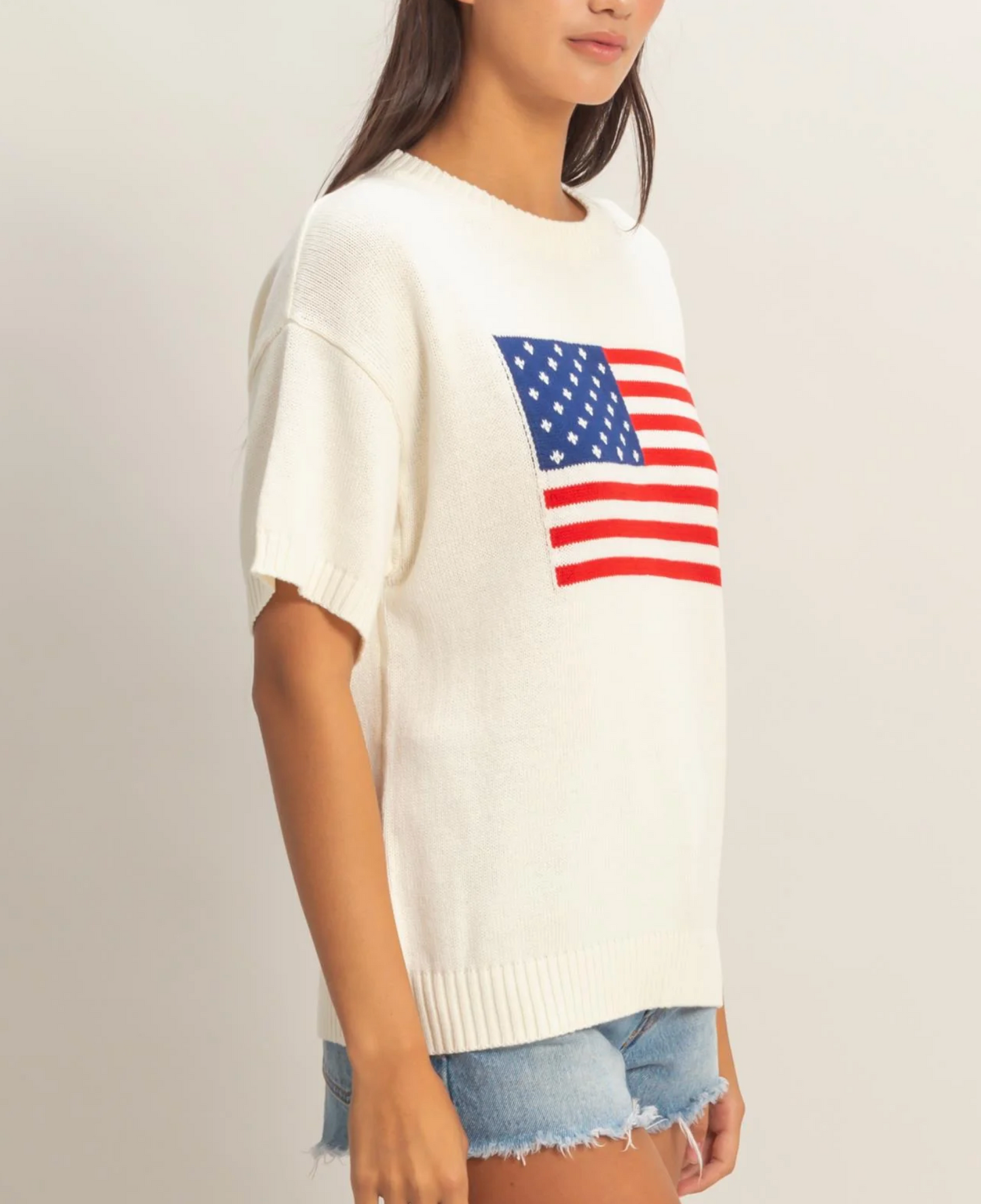 American Flag Knit Top