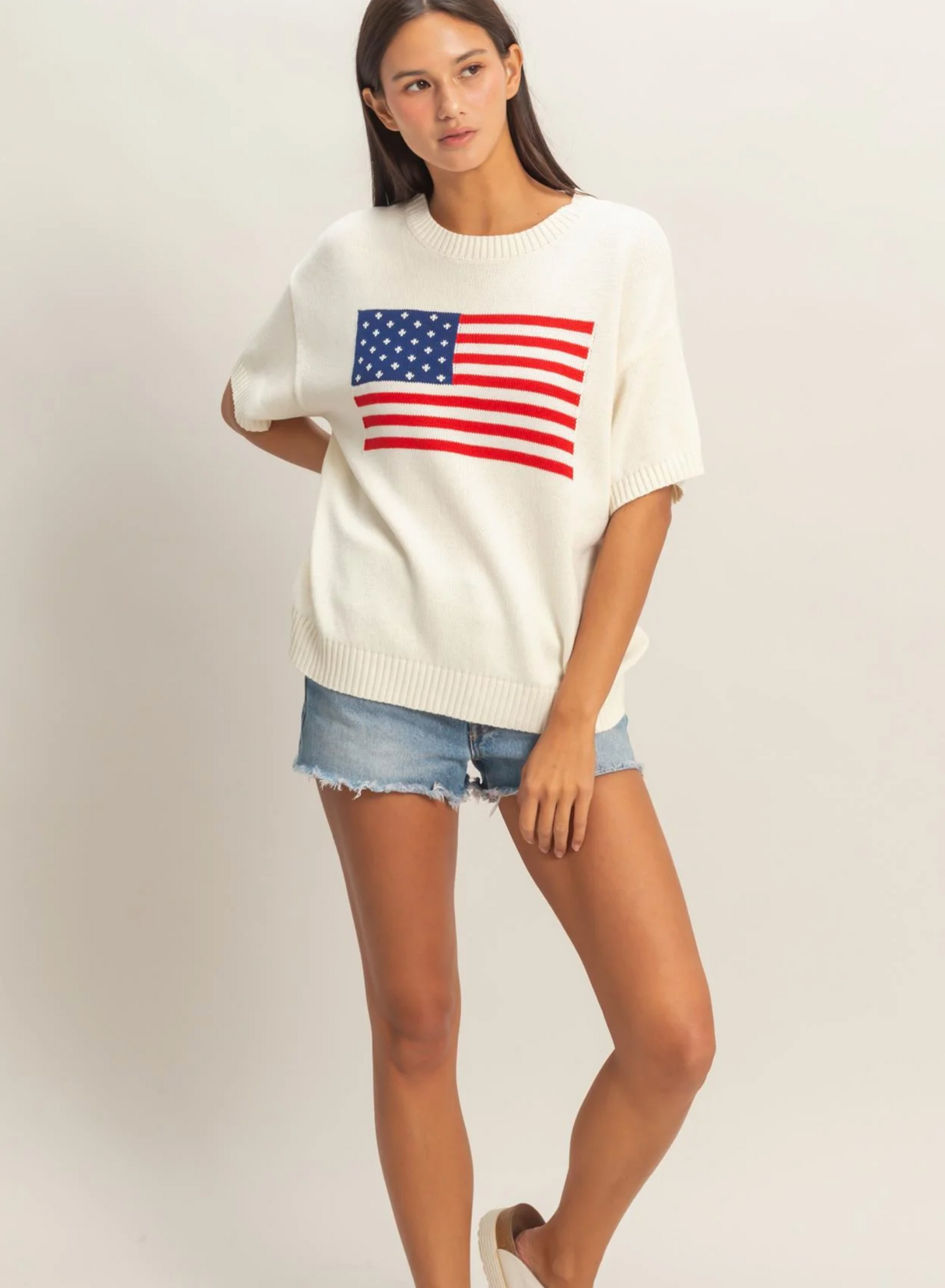 American Flag Knit Top