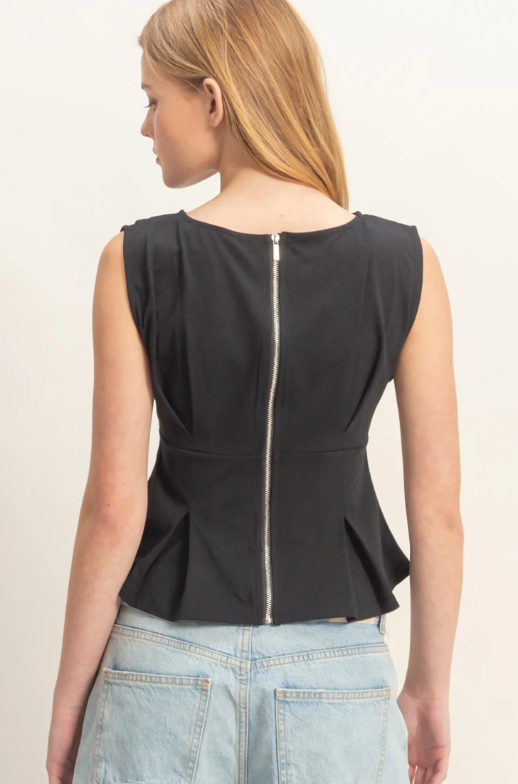 Julia Sleeveless Peplum Top