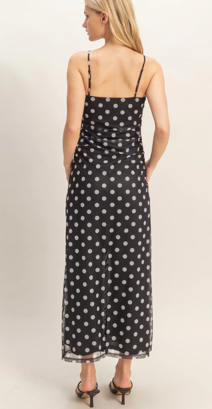 Jade Polka Dot Midi Dress*