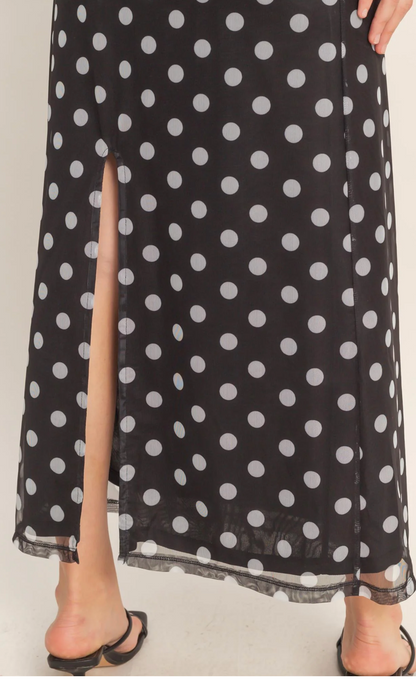 Jade Polka Dot Midi Dress*