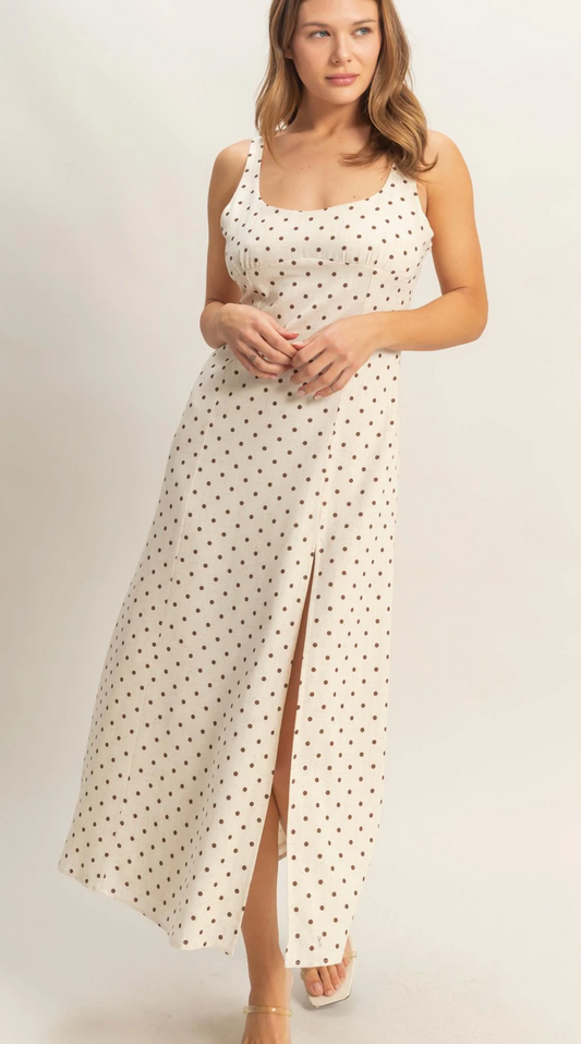 Jayln Polka Dot Midi Dress
