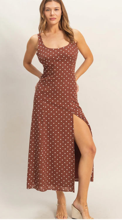 Jayln Polka Dot Midi Dress
