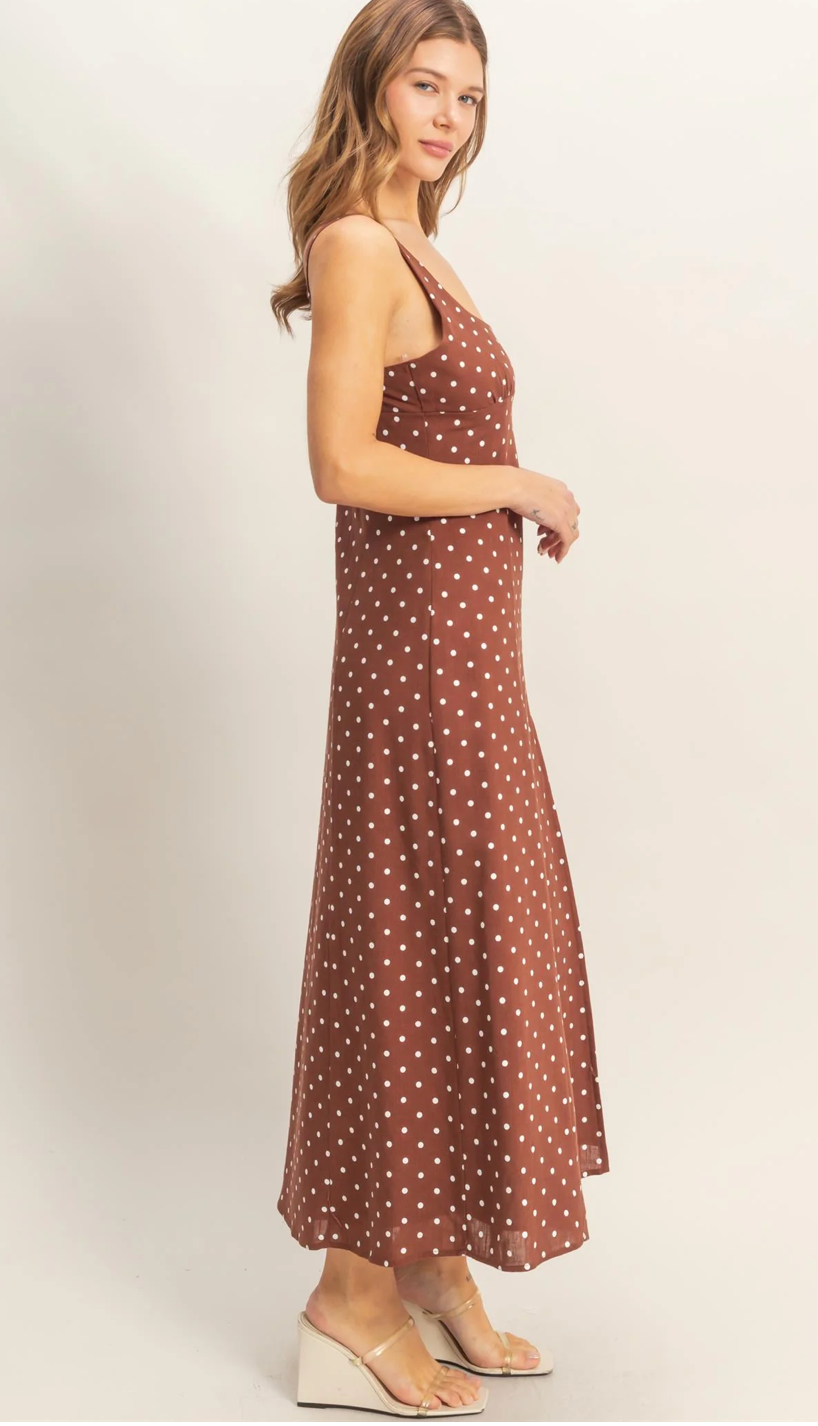 Jayln Polka Dot Midi Dress
