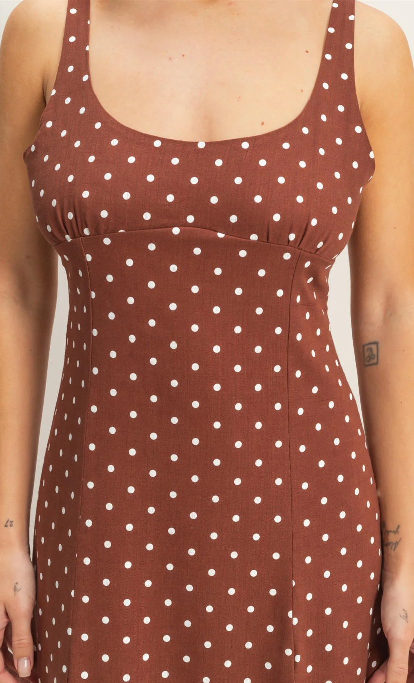 Jayln Polka Dot Midi Dress