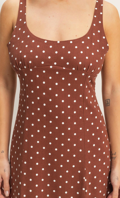 Jayln Polka Dot Midi Dress