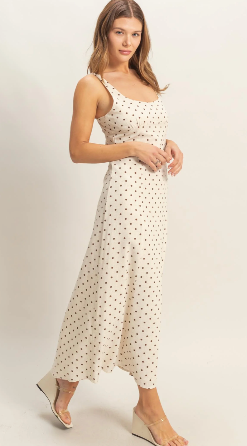 Jayln Polka Dot Midi Dress