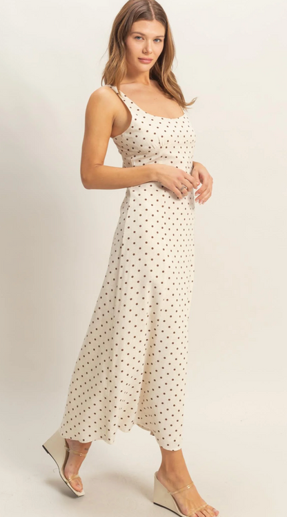 Jayln Polka Dot Midi Dress