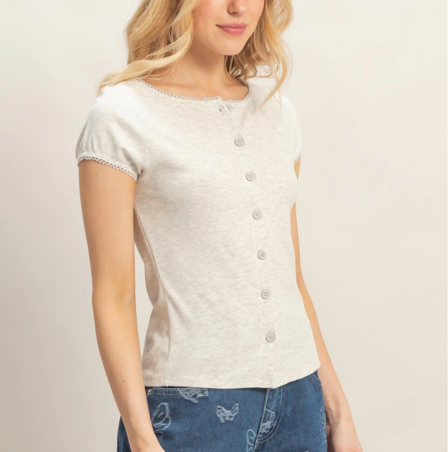 Jessica Button Front Top (Five Colors) *