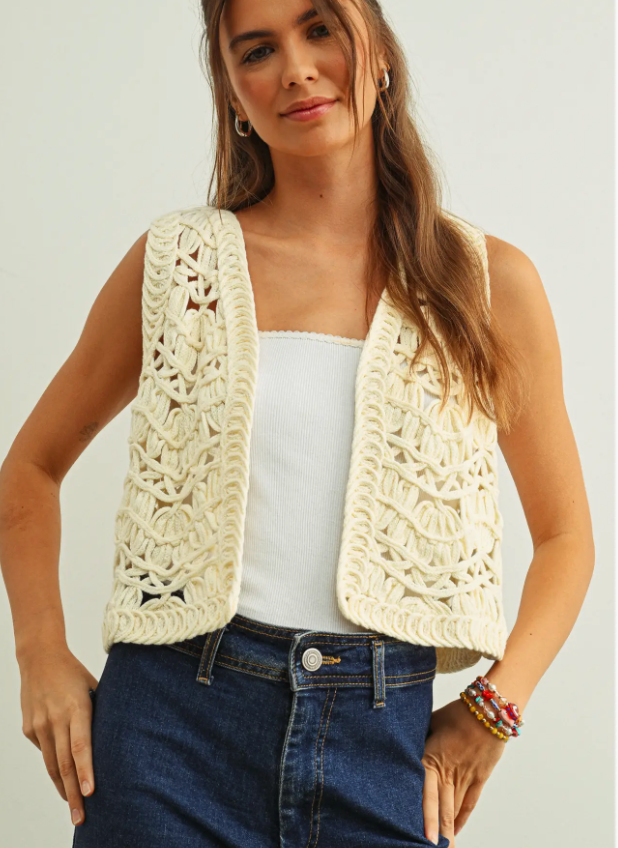 Venessa Crochet Vest ( Two Colors)