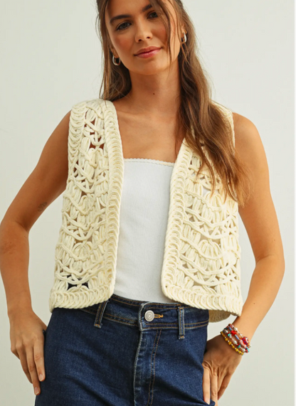 Venessa Crochet Vest ( Two Colors)