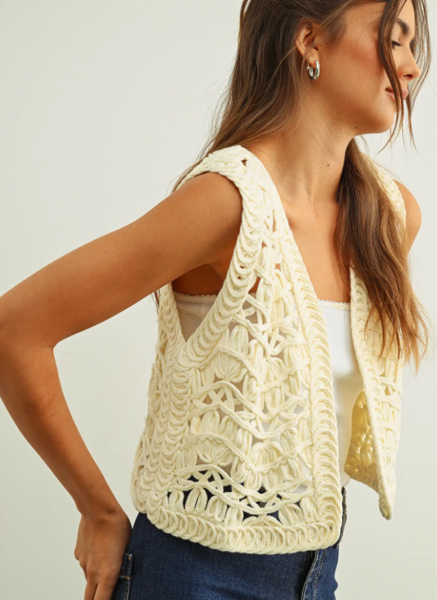 Venessa Crochet Vest ( Two Colors)