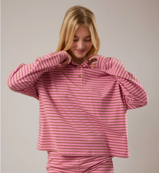 Mya Striped Henley Top