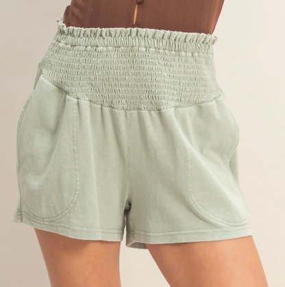 Jessica Smocked Waist Short (Four Colors)*
