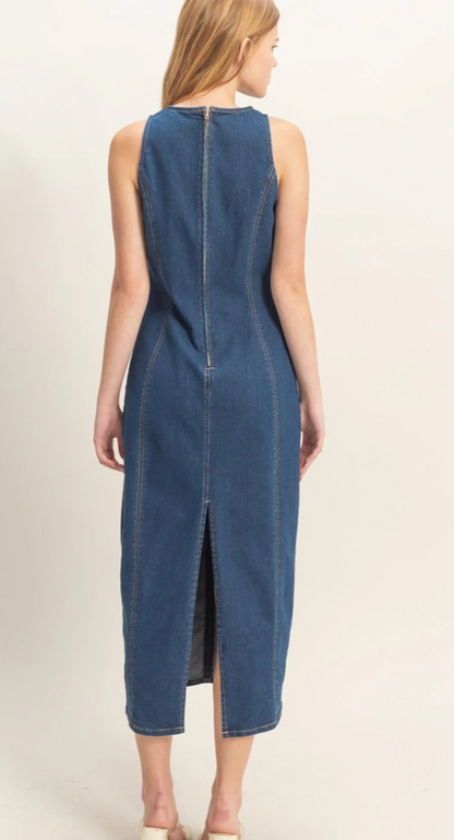 Danielle Denim Midi Dress (Two Colors)*