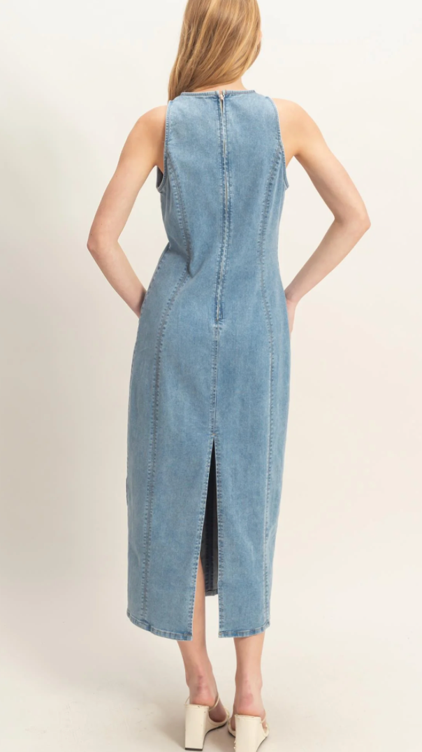 Danielle Denim Midi Dress (Two Colors)*