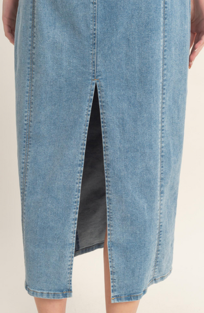Danielle Denim Midi Dress (Two Colors)*