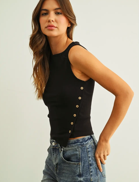 Jessica Button Side Tank