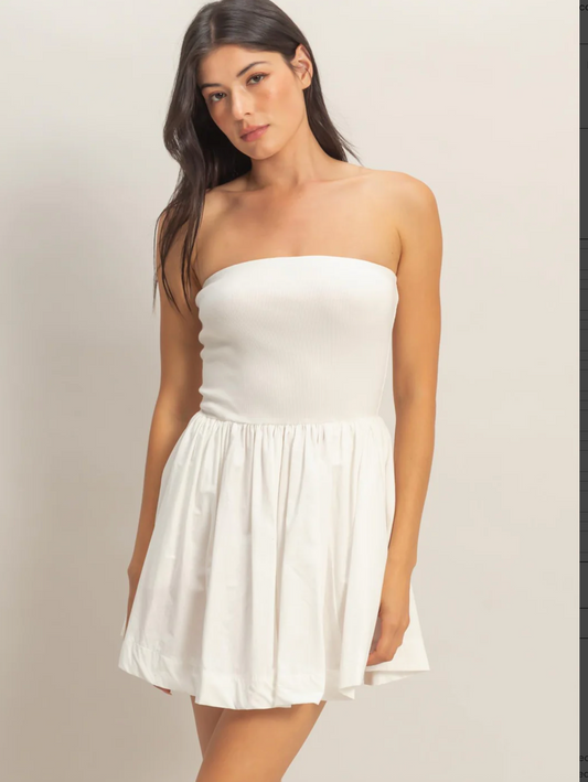 Maggie Strapless Flowy Mini Dress