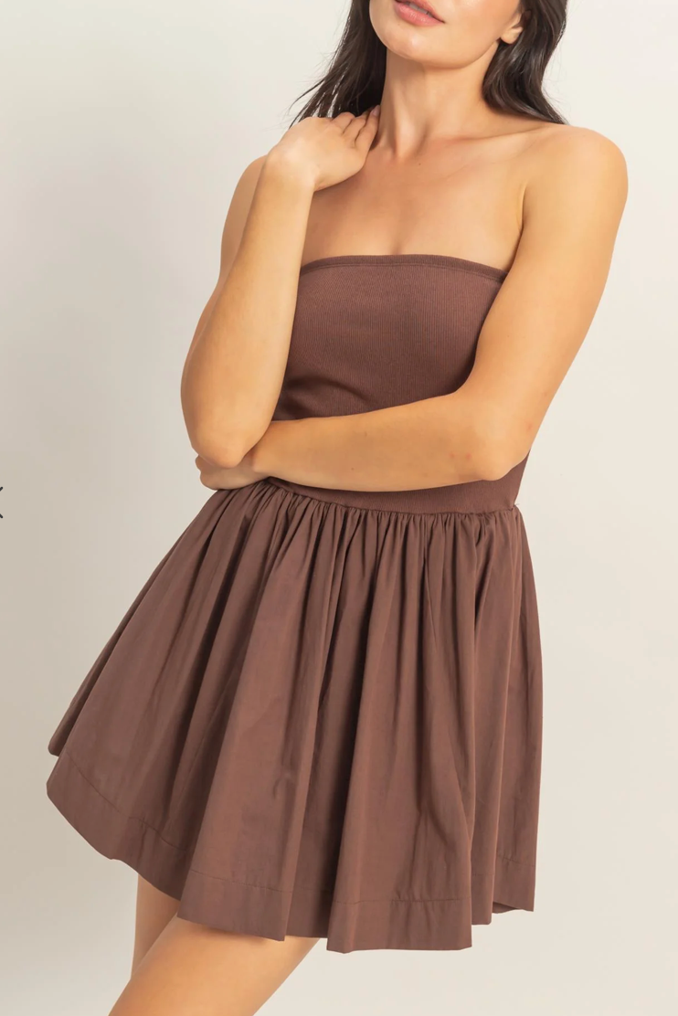 Maggie Strapless Flowy Mini Dress