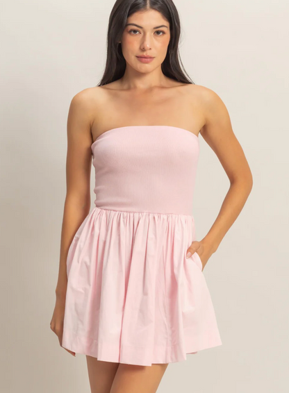 Maggie Strapless Flowy Mini Dress