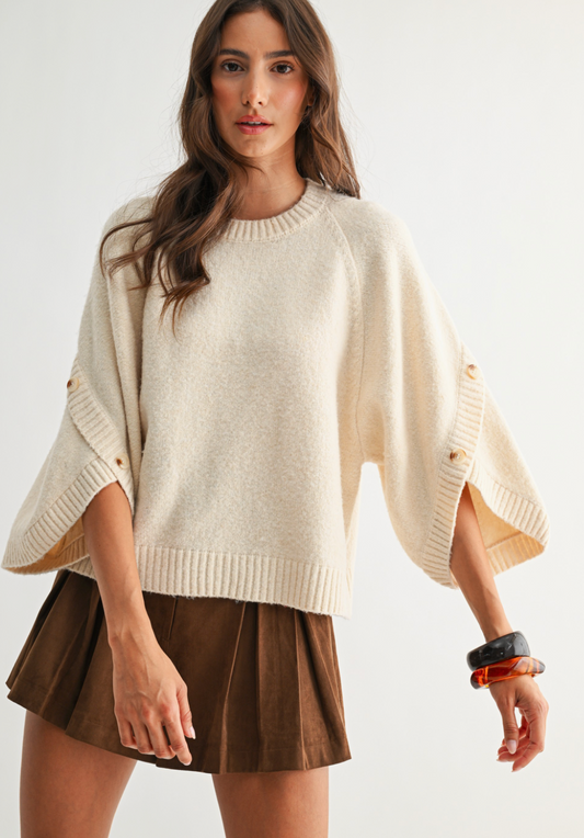 Kami Button Sleeve Sweater