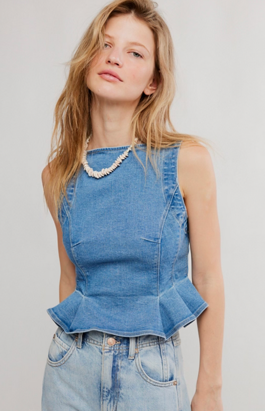 Sunfaded Denim Top*