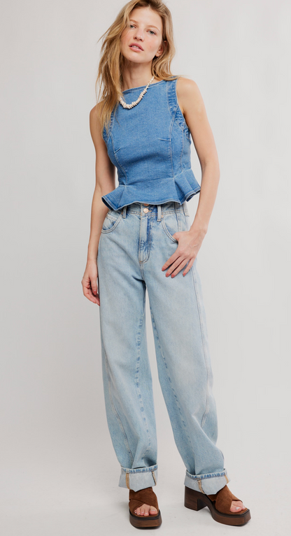 Sunfaded Denim Top*
