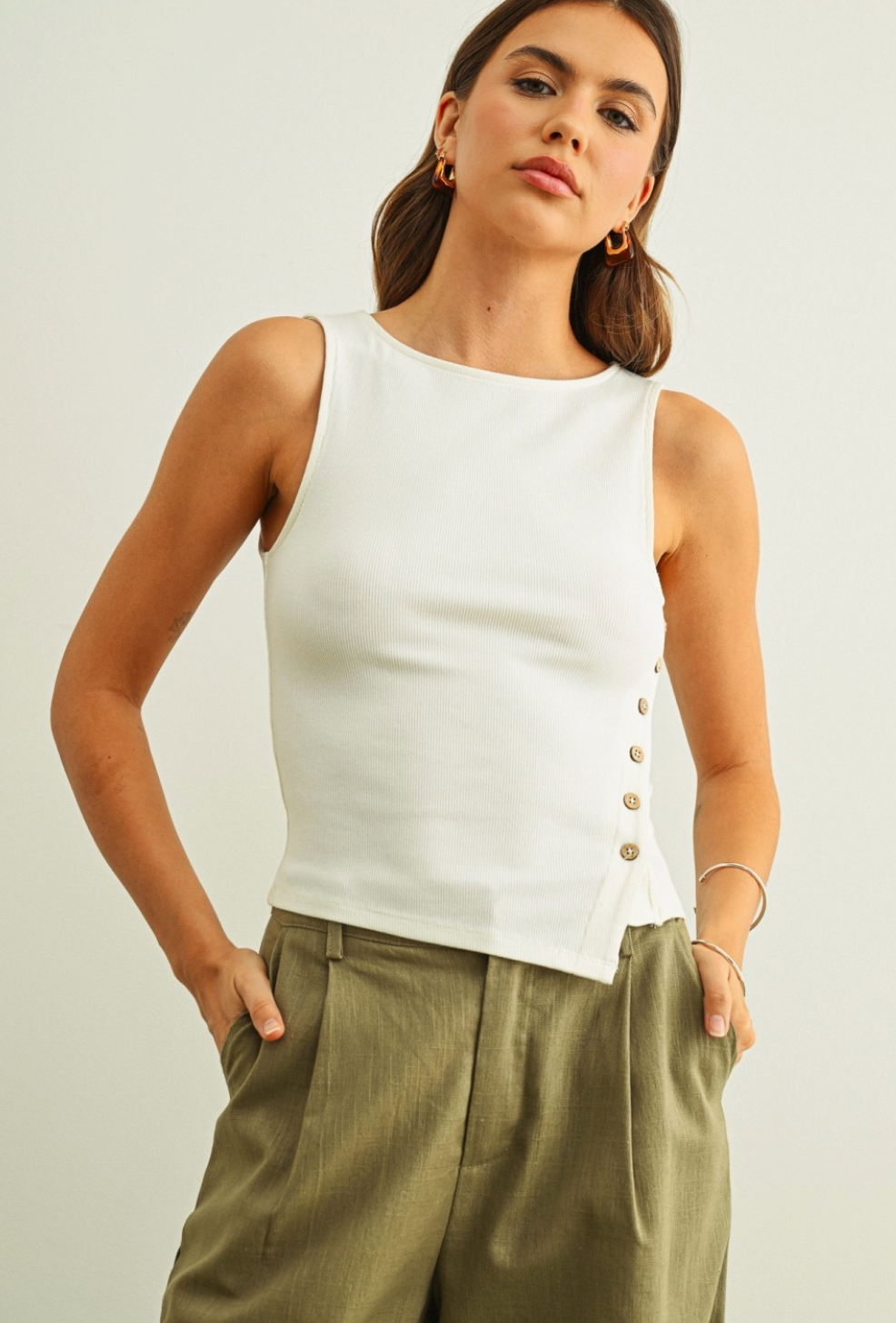Jessica Button Side Tank