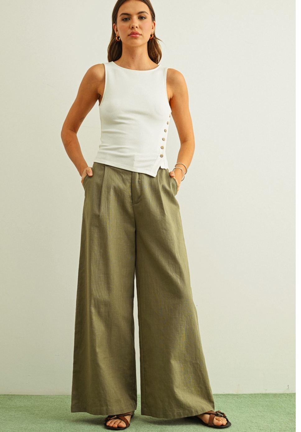 Jessica Button Side Tank