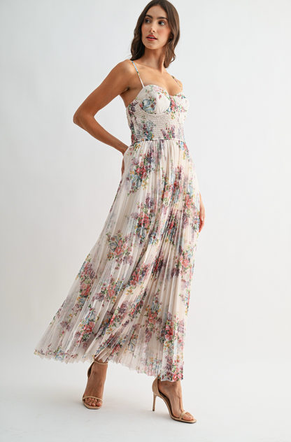 Lucy Pleated Tulle Maxi Dress