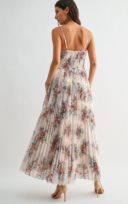 Lucy Pleated Tulle Maxi Dress