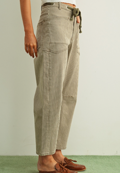 Stacey Striped Barrel Pant