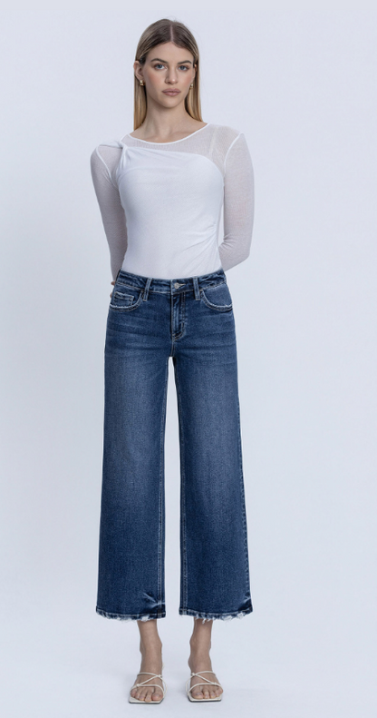 Reagan Mid Rise Wide Leg Jean