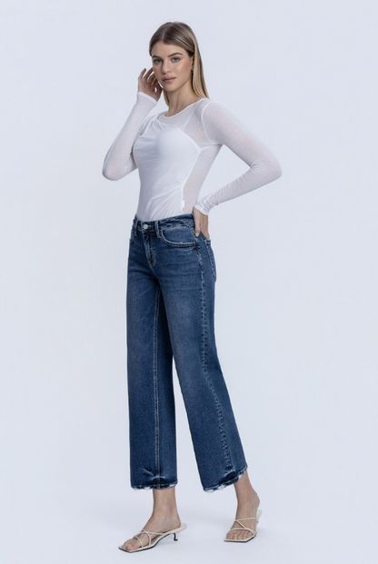 Reagan Mid Rise Wide Leg Jean