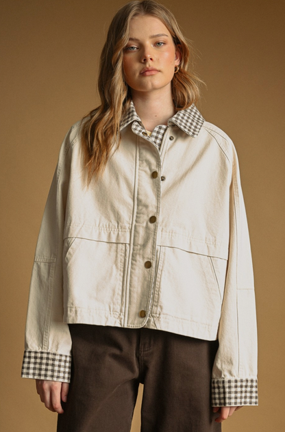 Scarlett Gingham Collard Jacket