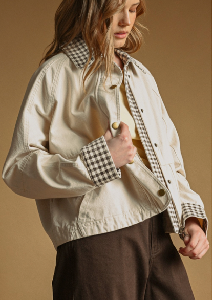 Scarlett Gingham Collard Jacket