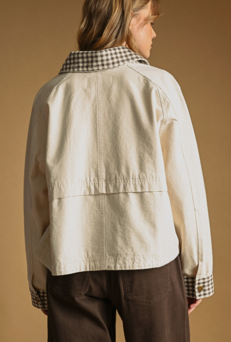 Scarlett Gingham Collard Jacket